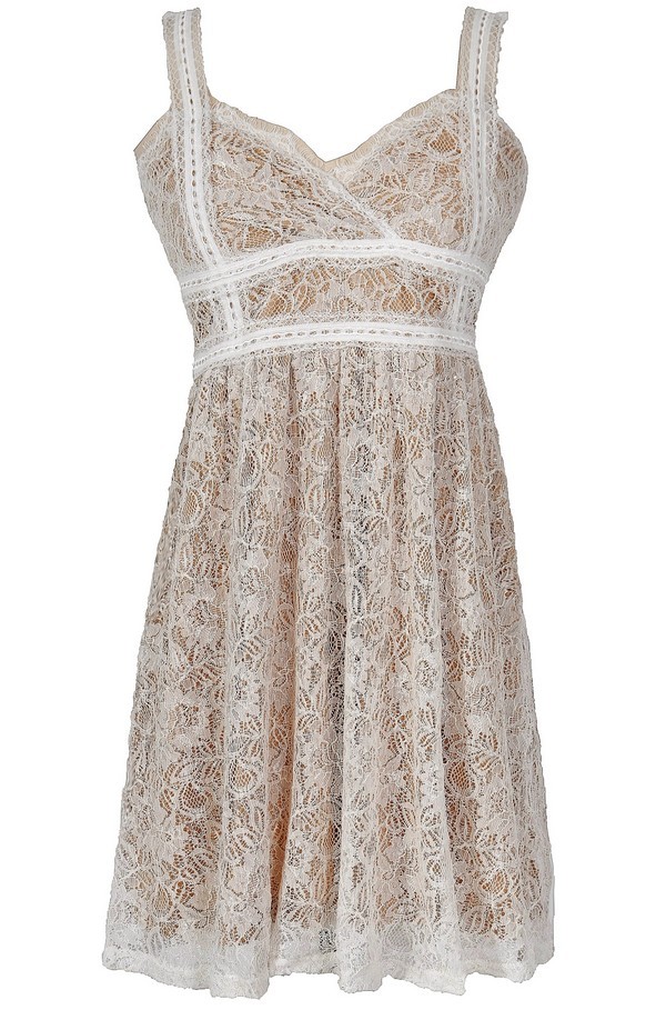 Tabitha Lace Babydoll Dress in Ivory Lily Boutique